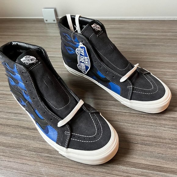 Vans Anaheim Factory SK8-Hi 38 DX Skate Shoes Men's Black Layered Blue Flame - Picture 10 of 16